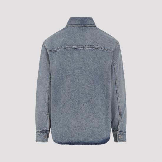 26SS 아미 ADC 코튼 니트 오버셔츠 UJK897DE0046 480 MID BLUE - AMI