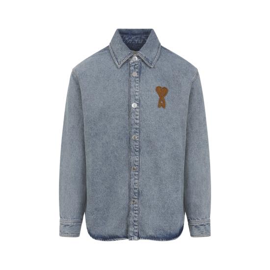 26SS 아미 ADC 코튼 니트 오버셔츠 UJK897DE0046 480 MID BLUE
