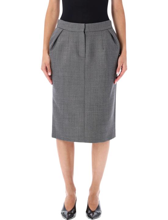 26FW 마그다뷰트림 미디 스커트 124726 GREY