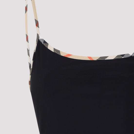 26SS 버버리 체크 트리밍 원피스 수영복 8118807 A1189 BLACK - BURBERRY