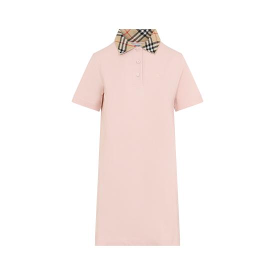 26FW 버버리 체크 칼라 코튼 폴로 셔츠 8118956 C2989 PINK PURPLE