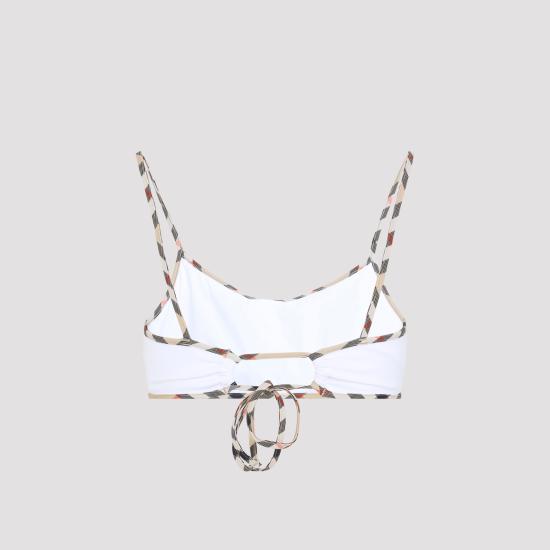 26SS 버버리 체크 트림 비키니 탑 8118814 A1464 WHITE - BURBERRY