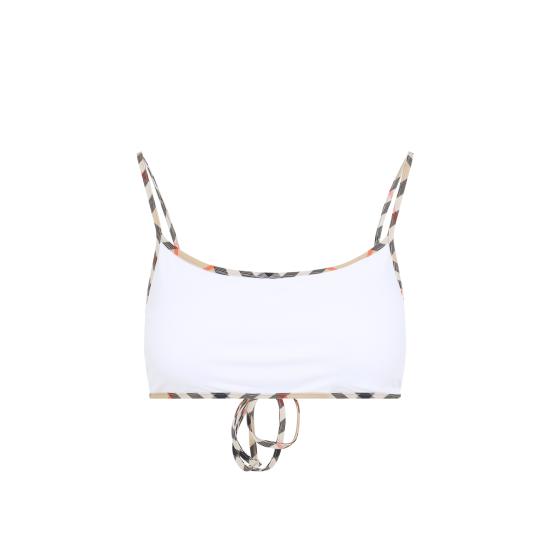 26SS 버버리 체크 트림 비키니 탑 8118814 A1464 WHITE