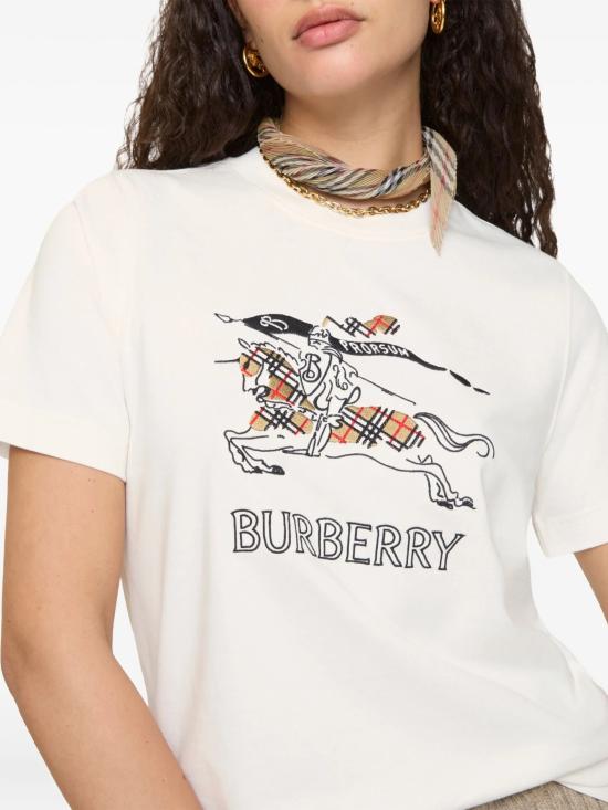 26FW 버버리 EKD 스케치 코튼 티셔츠 8121038 B8764 WHITE - BURBERRY