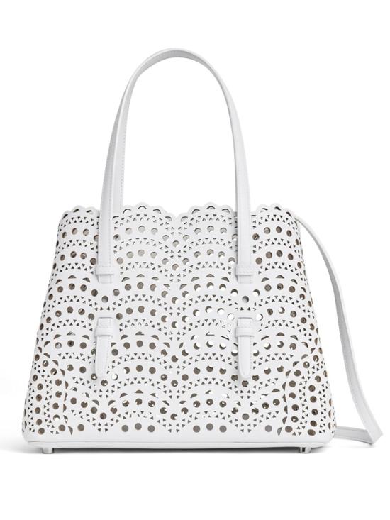 26FW 알라이아 비엔 웨이브 럭스 카프스킨 미나 25 백 AA1S06725I251 020 WHITE