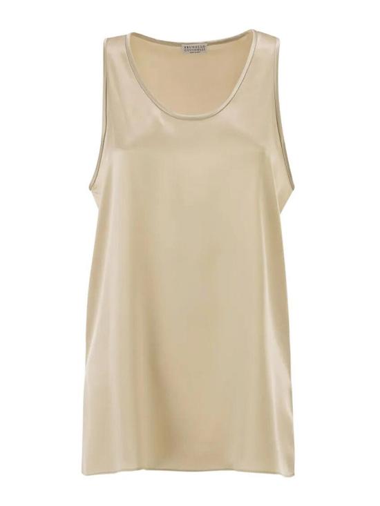 26SS 브루넬로 쿠치넬리 민소매 티셔츠 M0C59DZ300C9643 BEIGE