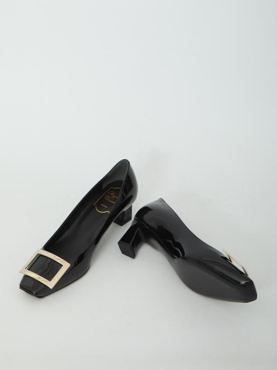 26FW 로저비비에 트럼펫 메탈 버클 펌프스 RVW44815280D1P B999 BLACK - ROGER VIVIER