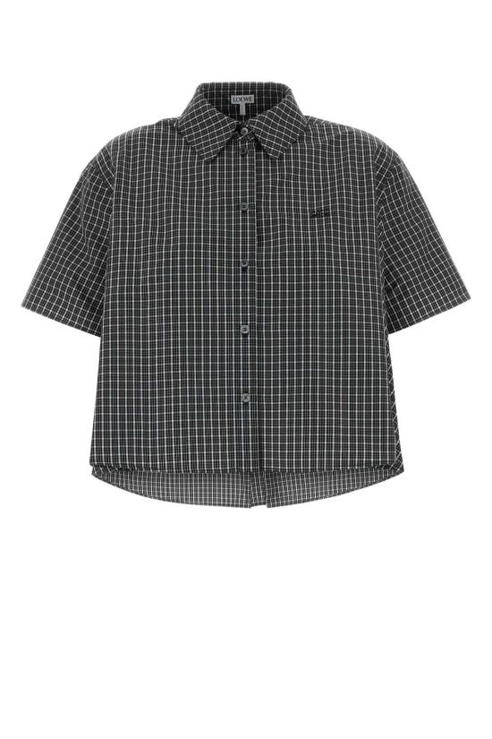 26FW 로에베 셔츠 S359Y05XI6 BLACKWHITE CHECKED