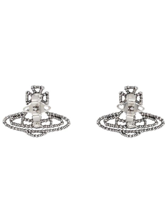 26SS 비비안웨스트우드 코레타 ORB 스터드 귀걸이 6201037202P156P156 ANTIQUE PLATINUM WHT - VIVIENNE WESTWOOD