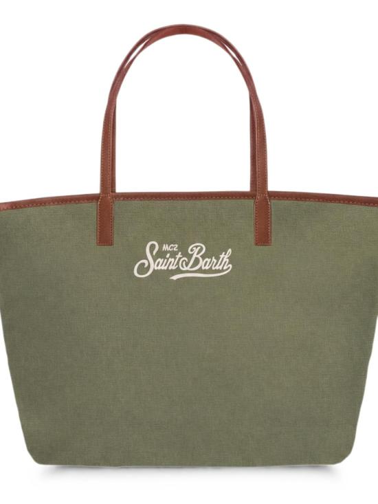 26SS 세인트바쓰 토트백 CITYBAGMIDNYLON00219L5218EMB Olive green - MC2 SAINT BARTH