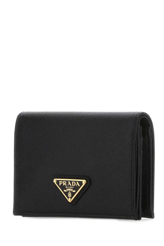 26FW 프라다 사피아노 트라이앵글 로고 반지갑 1MV021QHHF0002 Black - PRADA