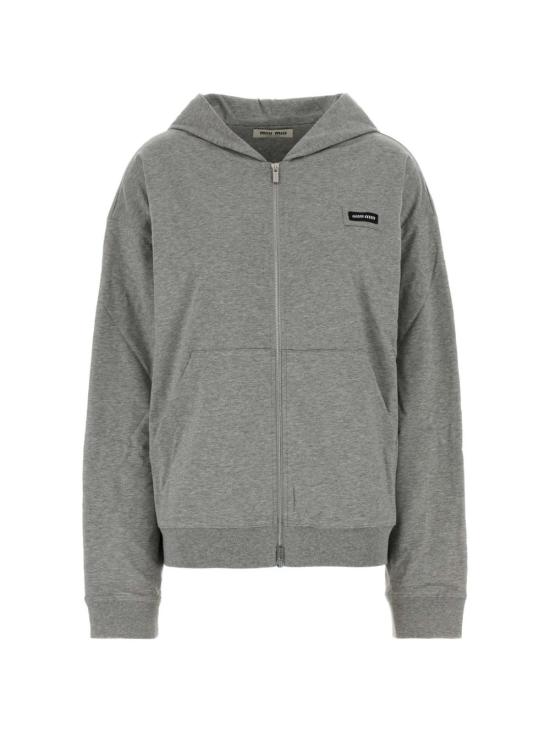 26FW 미우미우 후드 티셔츠 MJLA63192DSOOOF0031 Grey