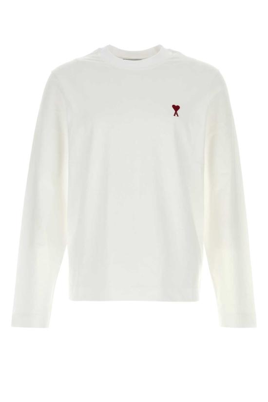 26FW 아미 스몰 하트 로고 롱슬리브 티셔츠 BFUTS235724 100 WHITE