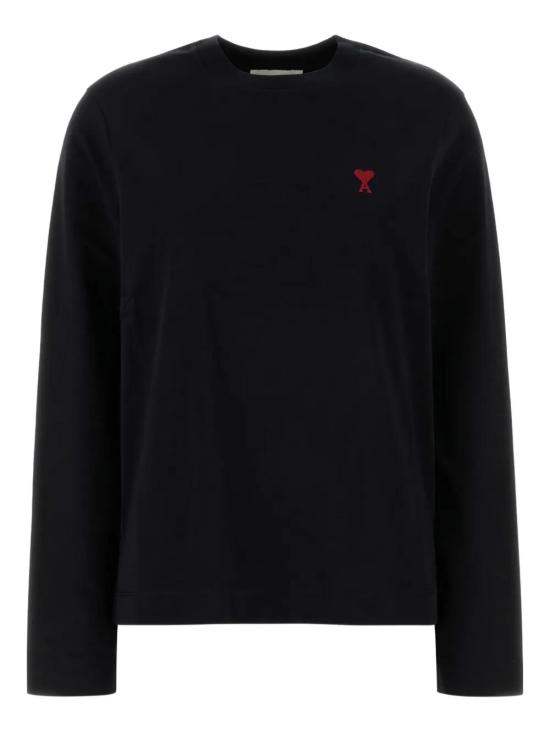 26FW 아미 스몰 하트 로고 롱슬리브 티셔츠 BFUTS235724 001 BLACK
