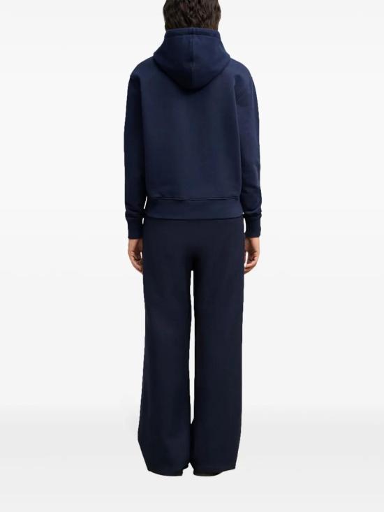 26FW 아미 스몰 하트 로고 루프백 오가닉 코튼 플리스 후드 BFUSW235730 430 NAVY - AMI