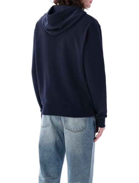26FW 아미 스몰 하트 로고 루프백 오가닉 코튼 플리스 후드 집업 BFUSW435730 430 NAVY - AMI