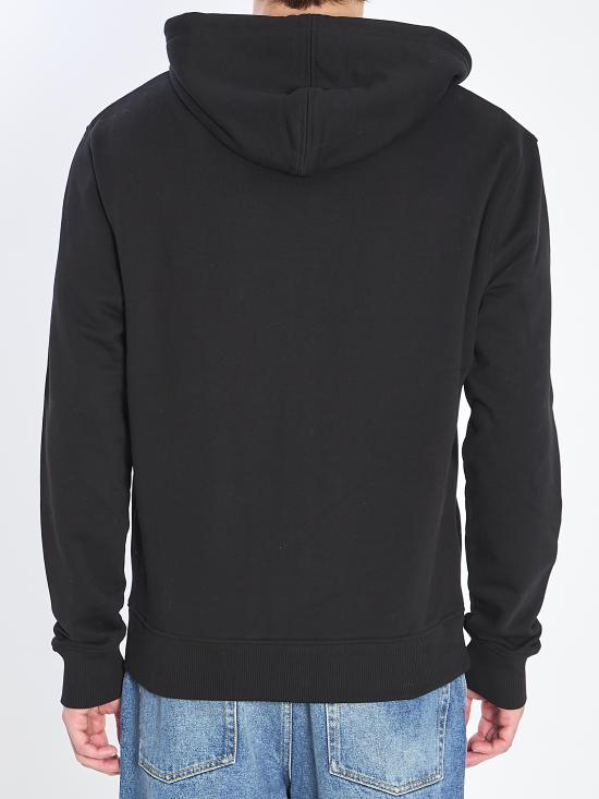 26FW 아미 스몰 하트 로고 루프백 오가닉 코튼 플리스 후드 BFUSW435730 001 BLACK - AMI