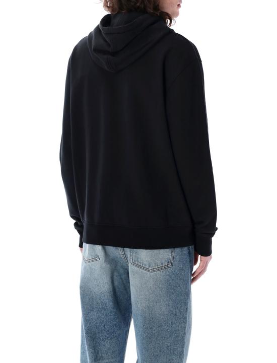 26FW 아미 스몰 하트 로고 루프백 오가닉 코튼 플리스 후드 BFUSW435730 001 BLACK - AMI