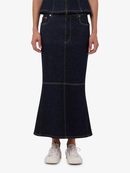 26SS 모스키노 데님 스커트 A01060437 0510 Navy blue - MOSCHINO