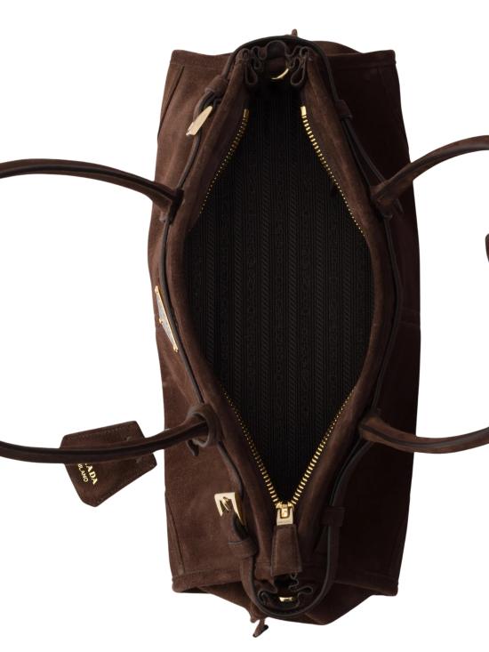 26FW 프라다 보니 미디움 스웨이드 핸드백 1BA4262C4S F0003 BROWN - PRADA