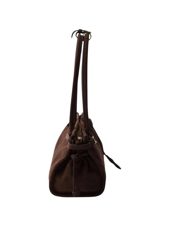 26FW 프라다 보니 미디움 스웨이드 핸드백 1BA4262C4S F0003 BROWN - PRADA