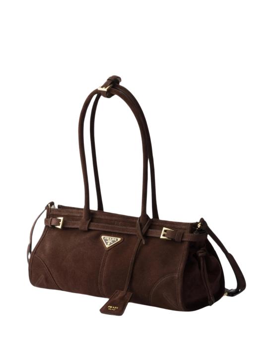26FW 프라다 보니 미디움 스웨이드 핸드백 1BA4262C4S F0003 BROWN - PRADA