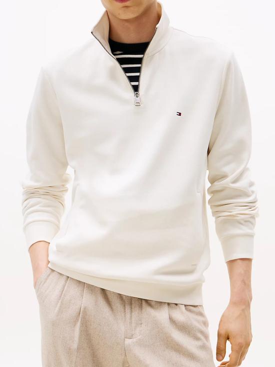 26SS 타미힐피거 집업 니트 MW0MW36510 Z00 WHITE - TOMMY HILFIGER
