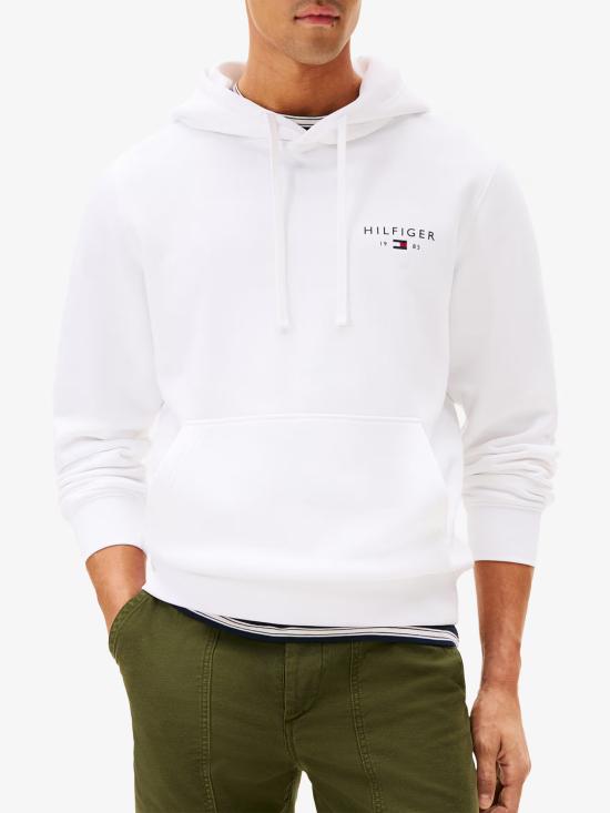 26SS 타미힐피거 후드 티셔츠 MW0MW41429 YBR WHITE - TOMMY HILFIGER