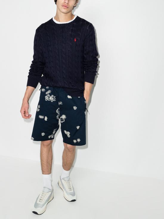 26FW 폴로 랄프로렌 로고 자수 케이블 니트 스웨터 710775885 001 BLUE - POLO RALPH LAUREN
