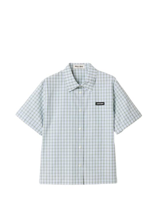 26FW 미우미우 체크 포플린 셔츠 MK1959196L F073K WHITE