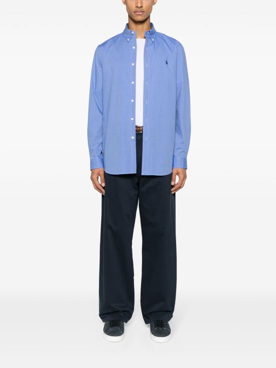 26FW 폴로 랄프로렌 커스텀 핏 코튼 포플린 포니 로고 셔츠 710928255 003 BLUE - POLO RALPH LAUREN