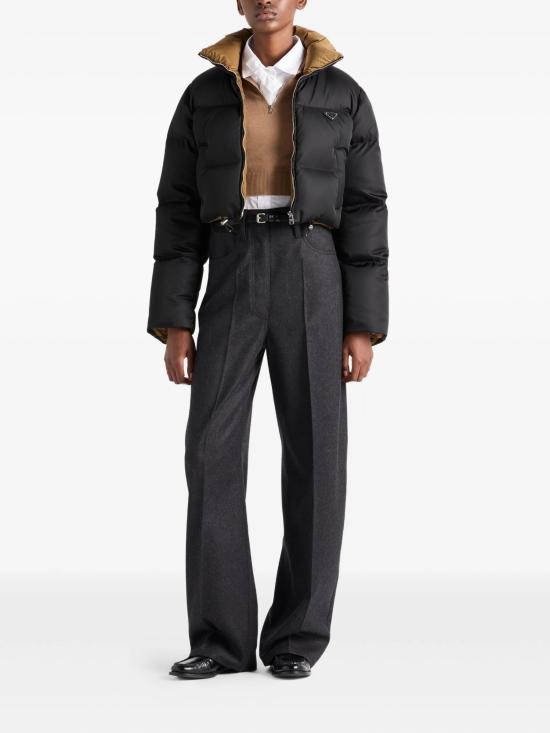 26FW 프라다 크롭 리나일론 다운 재킷 크롭 리나일론 다운 재킷 29D0561WQ8 F0002 BLACK - PRADA