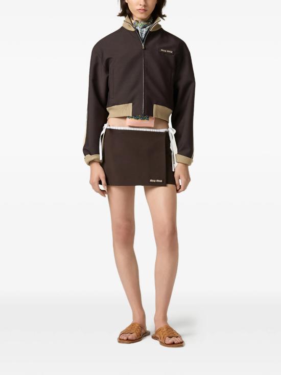 26FW 미우미우 키드 모헤어 블루종 자켓 ML151312I1 F0324 BROWN - MIU MIU