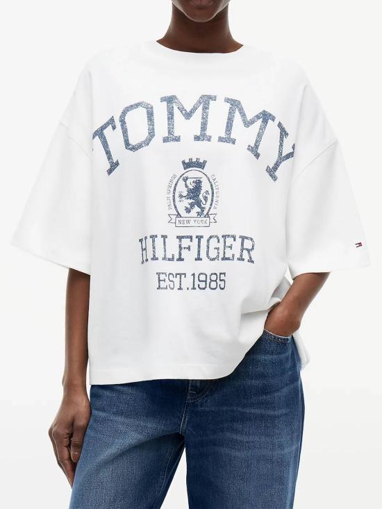 26FW 타미힐피거 반팔 티셔츠 WW0WW50940 YBL WHITE - TOMMY HILFIGER