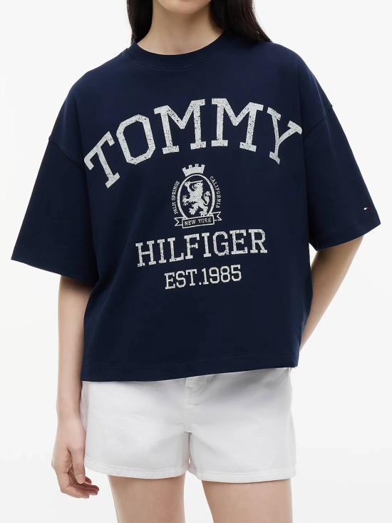 26FW 타미힐피거 반팔 티셔츠 WW0WW50940 C1G BLUE - TOMMY HILFIGER