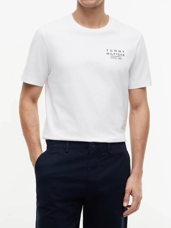 26FW 타미힐피거 반팔 티셔츠 MW0MW44360 YBR WHITE - TOMMY HILFIGER
