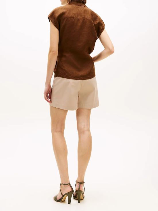26SS 타미힐피거 민소매 티셔츠 WW0WW49632 GV0 BROWN - TOMMY HILFIGER