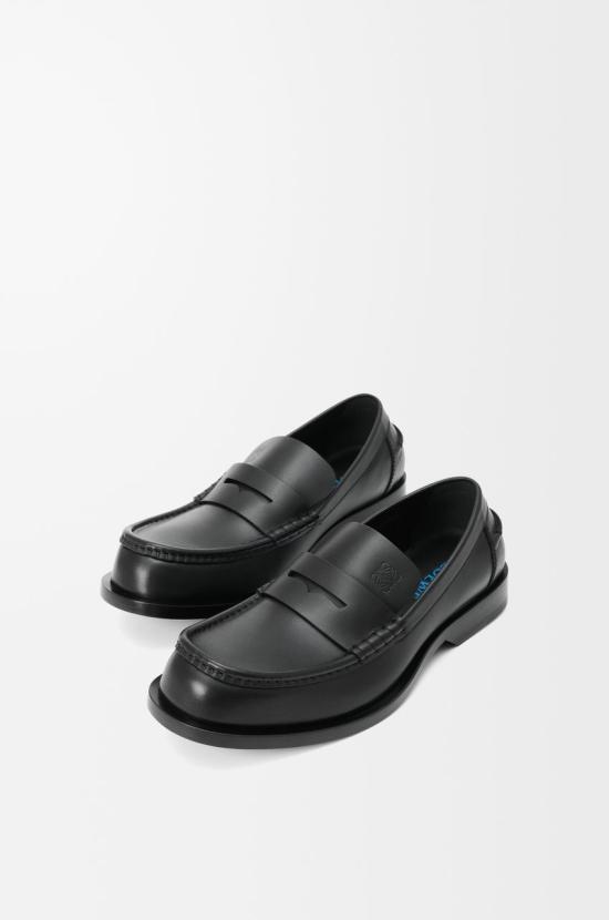 26FW 로에베 보바인 샤이니 카프스킨 로퍼 M815290X01 1100 BLACK - LOEWE