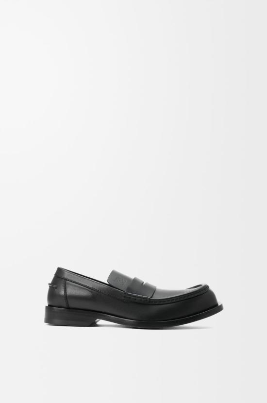 26FW 로에베 보바인 샤이니 카프스킨 로퍼 M815290X01 1100 BLACK