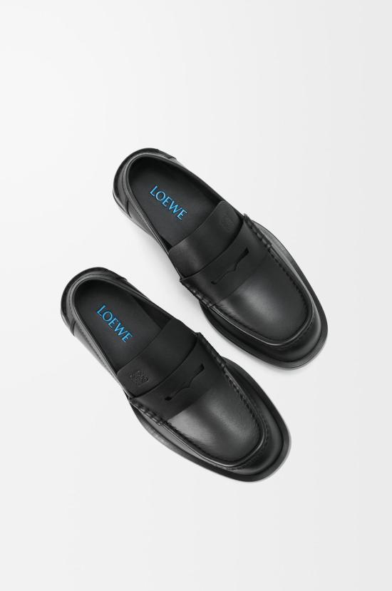26FW 로에베 보바인 샤이니 카프스킨 로퍼 M815290X01 1100 BLACK - LOEWE