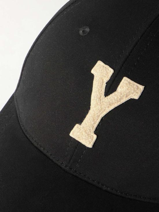 26SS 생로랑 Y 바시티 개버딘 캡 8168713YR571078 BLACK - SAINT LAURENT