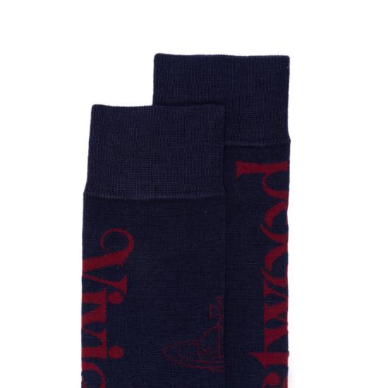 26FW 비비안웨스트우드 오닉스 자수 유니 컬러 플레인 삭스 81040001 K007Q K410 BLUE - VIVIENNE WESTWOOD
