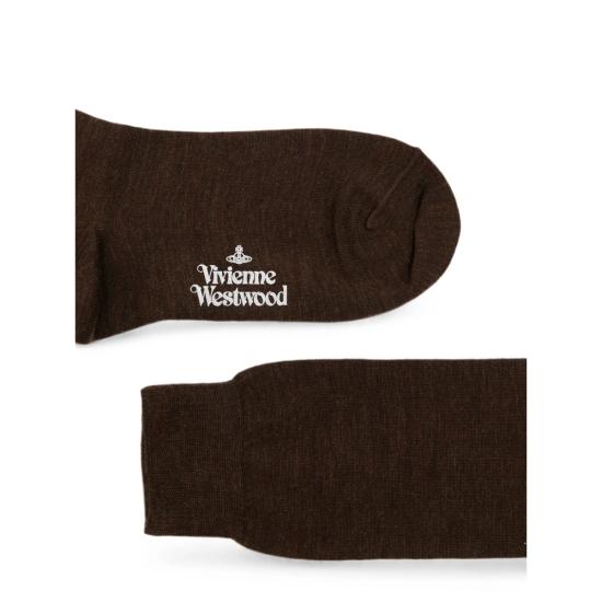 26FW 비비안웨스트우드 오닉스 자수 유니 컬러 플레인 삭스 81040001 K0025 D409 BROWN - VIVIENNE WESTWOOD