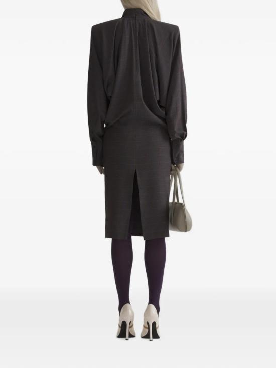 26FW 뮈글러 미디 원피스 26F1RO18824991 CH749 Brown check - MUGLER