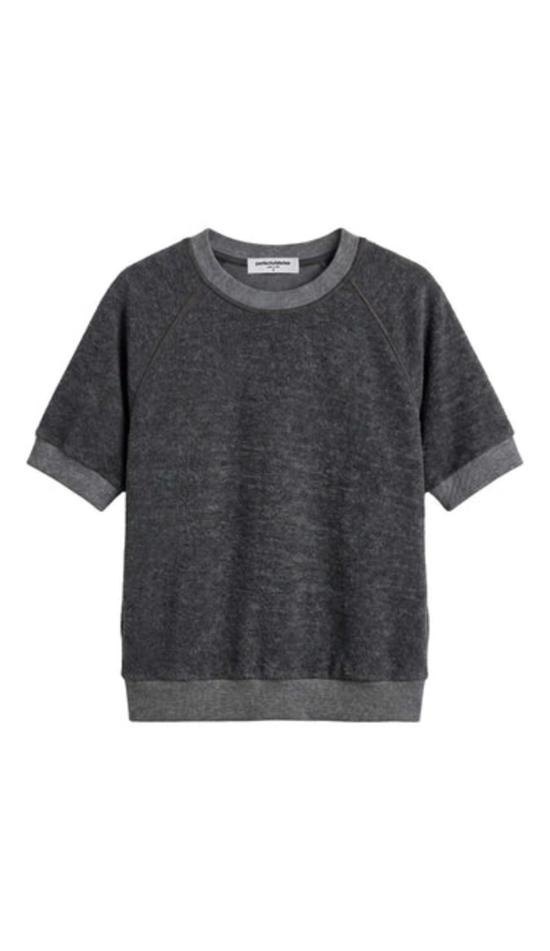  퍼펙트 화이트 티 스웨터 지기 반팔 스웨트셔츠 - PERFECT WHITE TEE