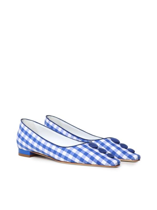26SS 마놀로 블라닉 플랫 슈즈 2262026 979A White blue - MANOLO BLAHNIK