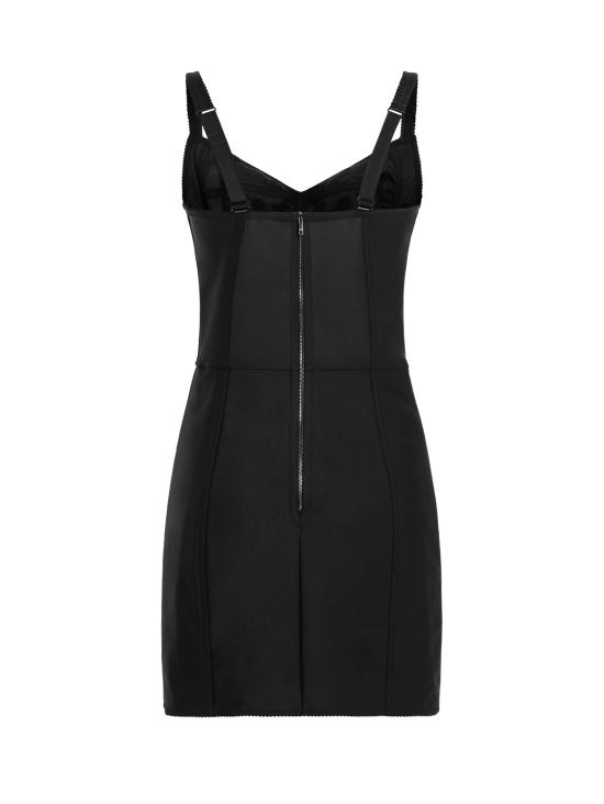 26SS 돌체앤가바나 코르셋 스타일 슬립 드레스 F63G8T GDCLQN0000 BLACK - DOLCE & GABBANA