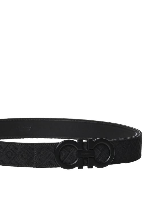 26SS 살바토레 페라가모 벨트 670383 776397003 NERO LOGO NERO LUCIDO - SALVATORE FERRAGAMO