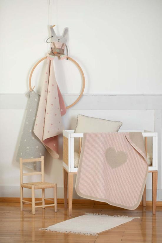  [키즈] David Fussenegger 침구 어린이  Juwel 아기 담요 "Hearts Allover" - OTHER BRANDS