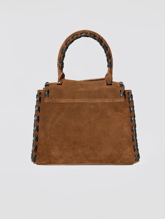 26FW 오르치아니 토트백 Pelle Scamosciata Tabacco의 Borsa Sveva와 Mano Piccola - ORCIANI